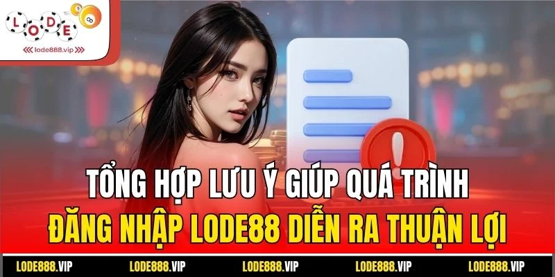 Tổng hợp lưu ý giúp quá trình đăng nhập Lode88 diễn ra thuận lợi